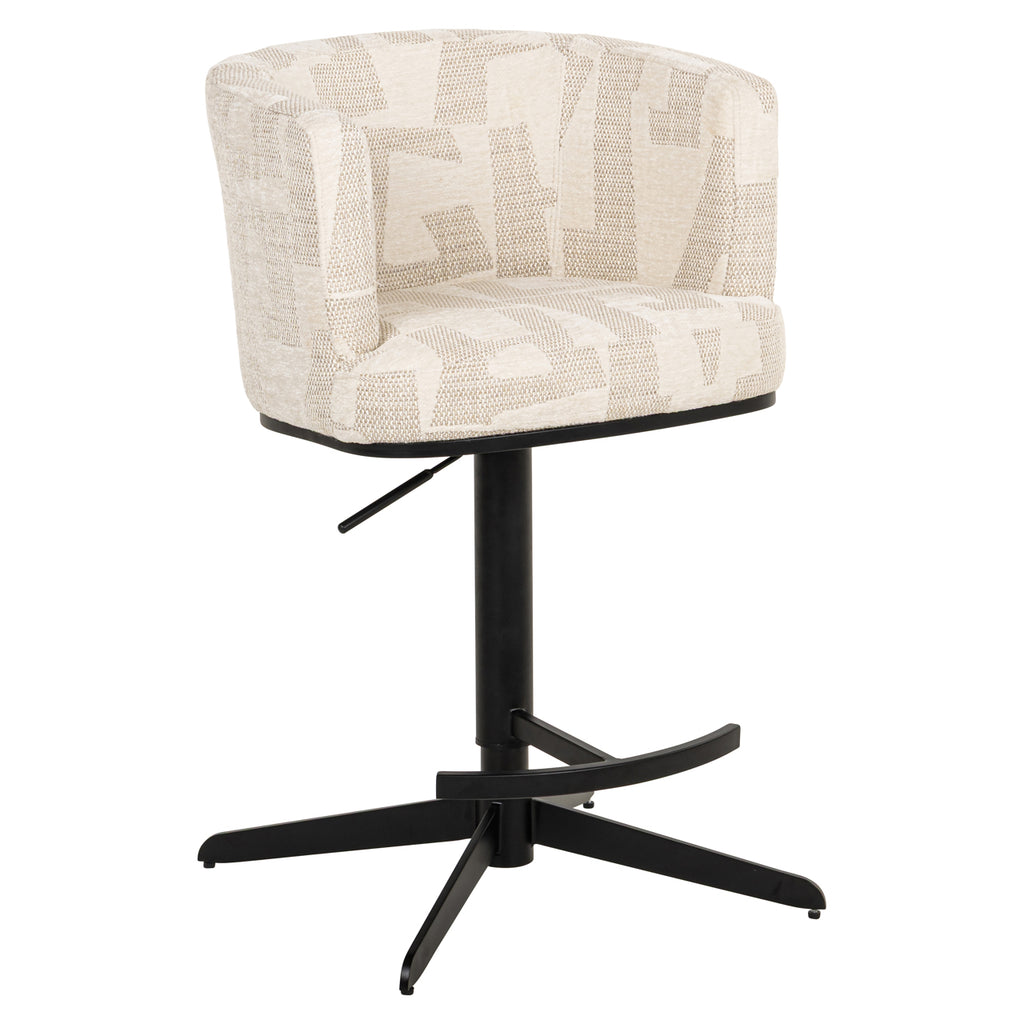 Tabouret de bar Cheyenne beige graffic swivel