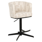 Tabouret de bar Cheyenne beige graffic swivel