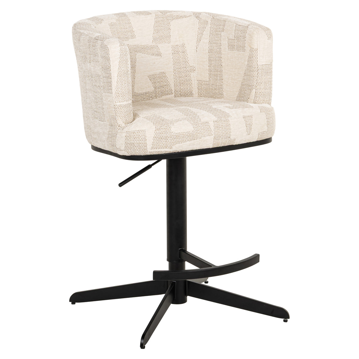 Tabouret de bar Cheyenne beige graffic swivel