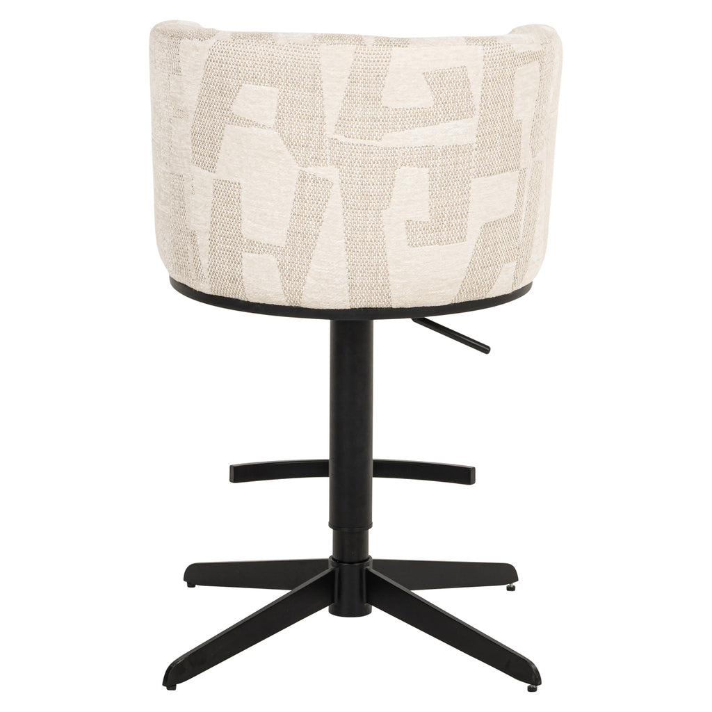 Tabouret de bar Cheyenne beige graffic swivel