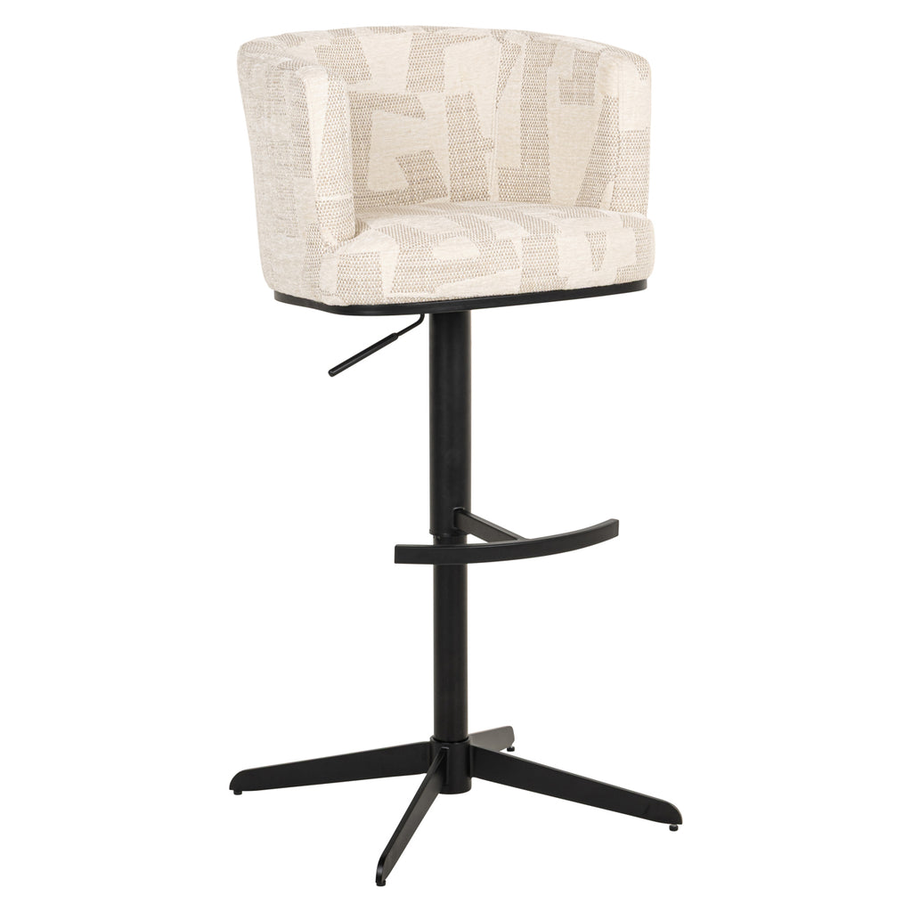 Tabouret de bar Cheyenne beige graffic swivel