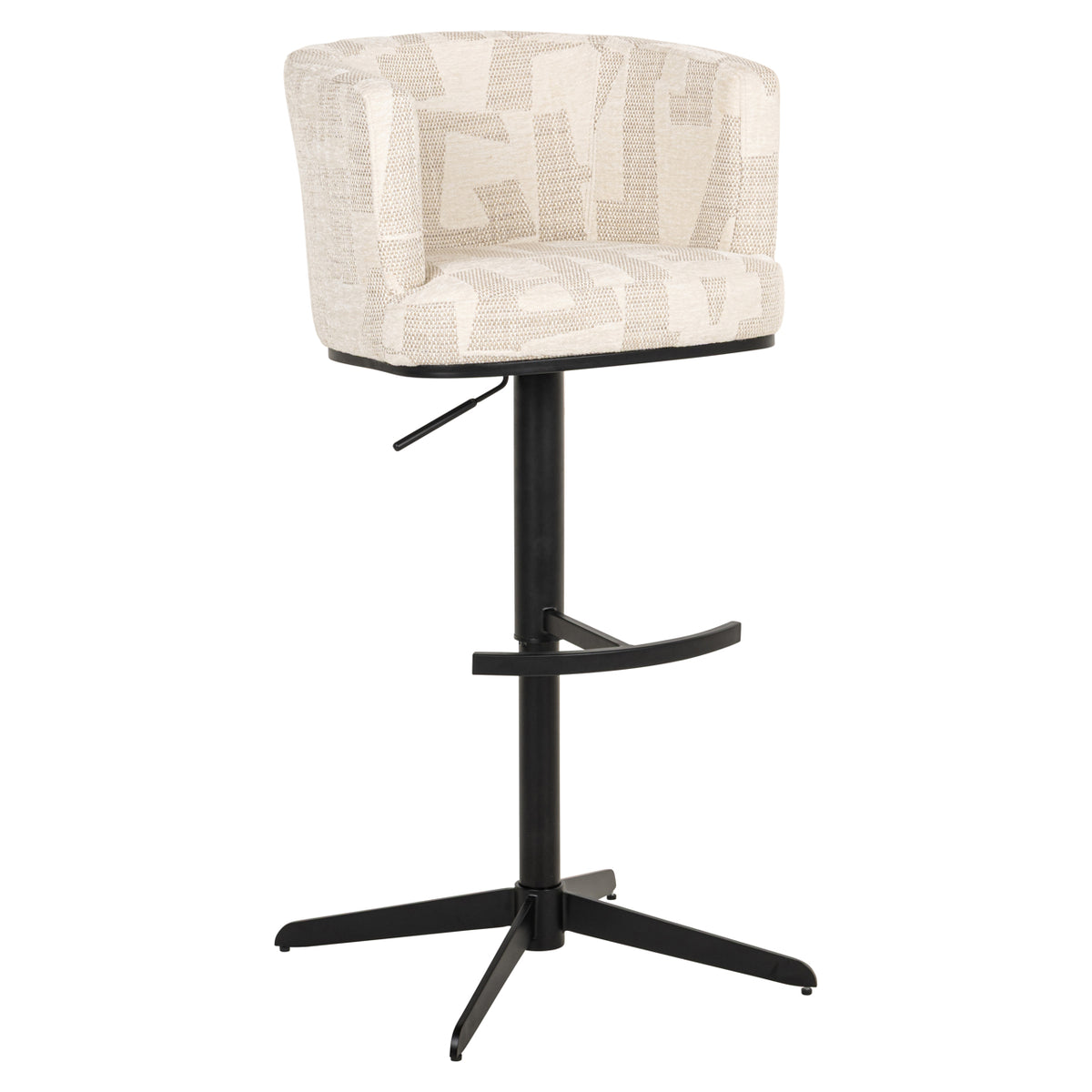 Tabouret de bar Cheyenne beige graffic swivel