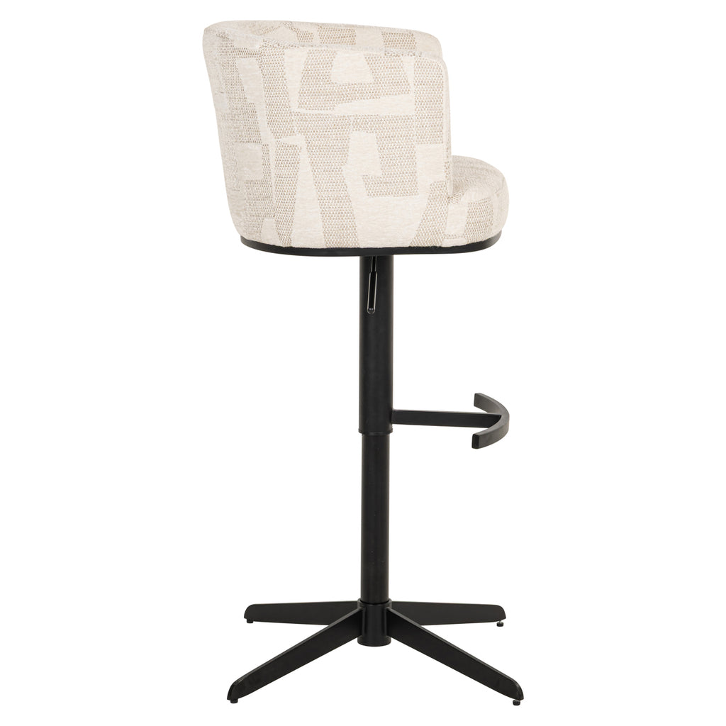 Tabouret de bar Cheyenne beige graffic swivel