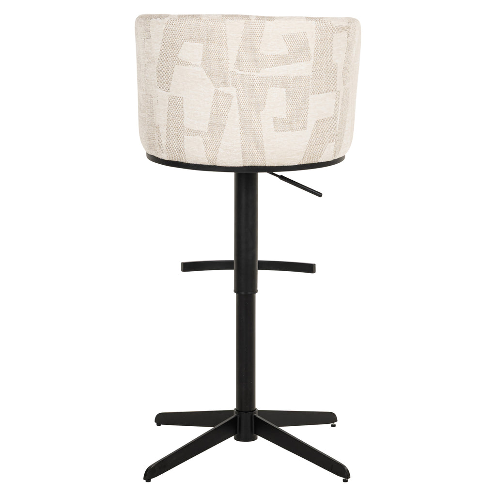 Tabouret de bar Cheyenne beige graffic swivel