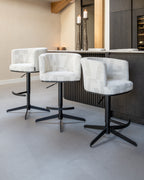 Tabouret de bar Cheyenne beige graffic swivel