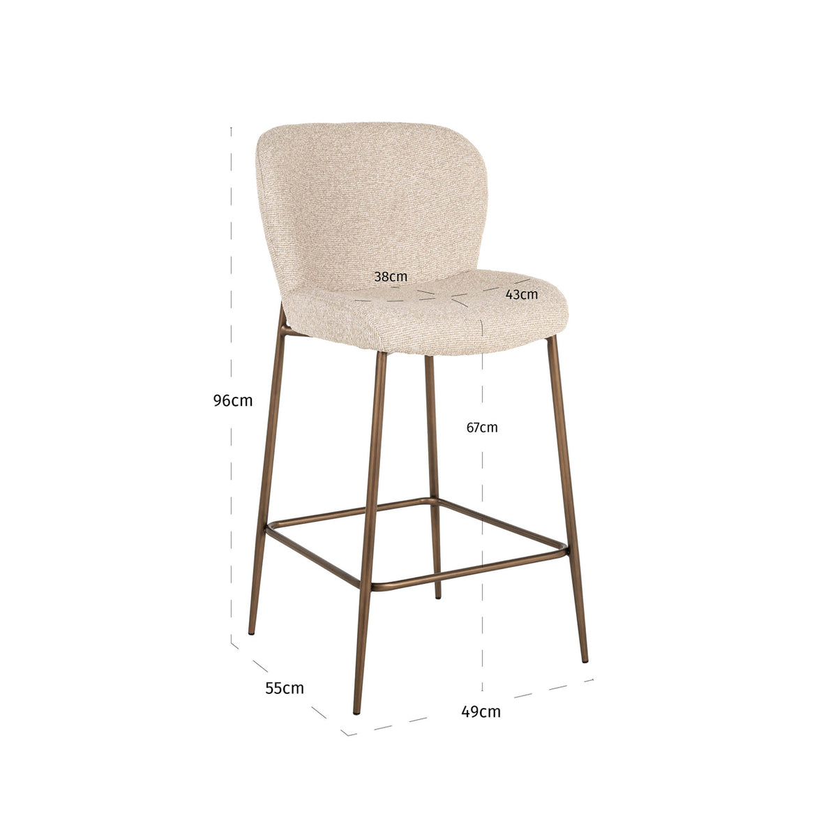 Tabouret de comptoir Odarby biscotti