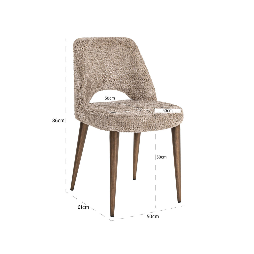 Chaise de salle à manger Delphine lovely nature fire retardant (Set of 2)