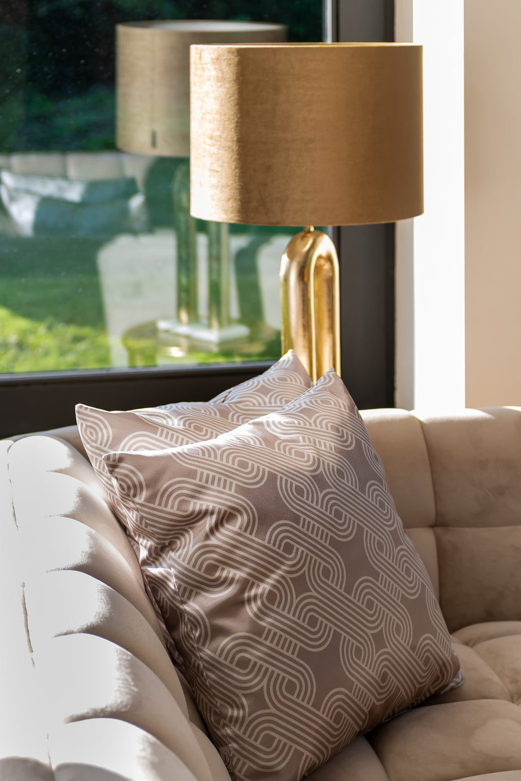 Coussin Mindy quadrant cream 50x50