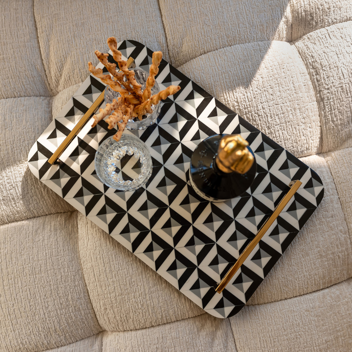 Plateau Birte black/white