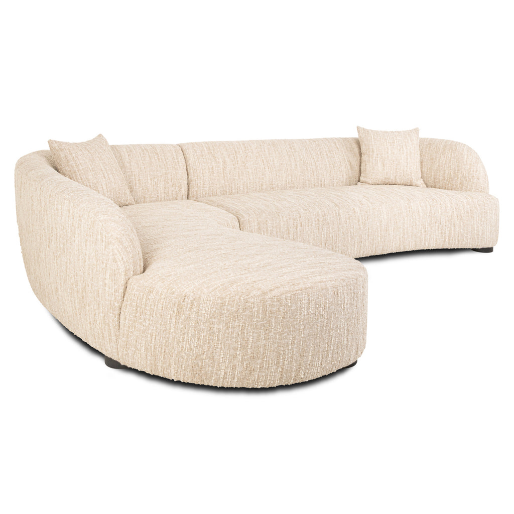 Canapé Pandora beige angora lounge left
