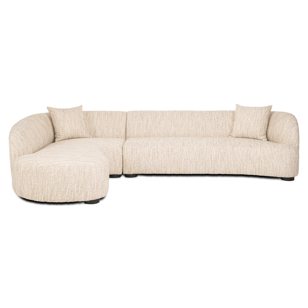 Canapé Pandora beige angora lounge left