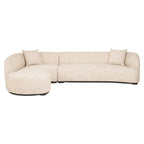 Canapé Pandora beige angora lounge left