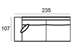 Canapé Pasha pearl island 3-seater + lounge right fully upholstered