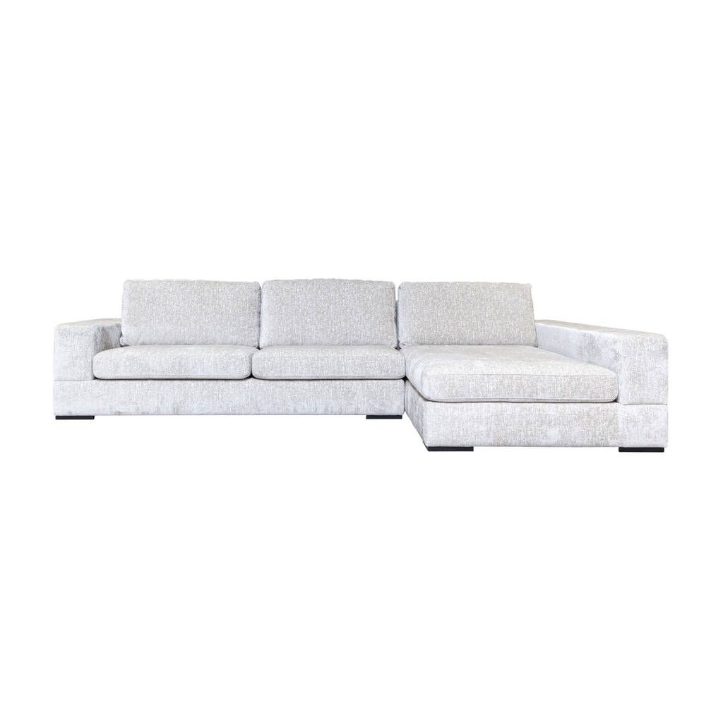 Canapé Pasha pearl island 3-seater + lounge right fully upholstered