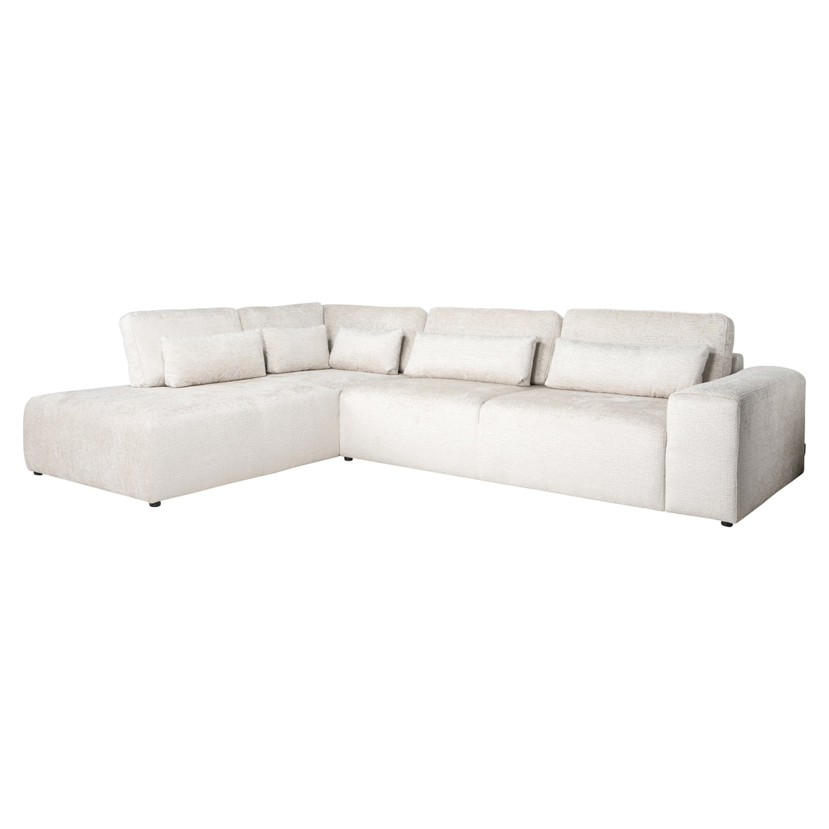 Canapé Lund cream fusion 3-seater + ottoman left