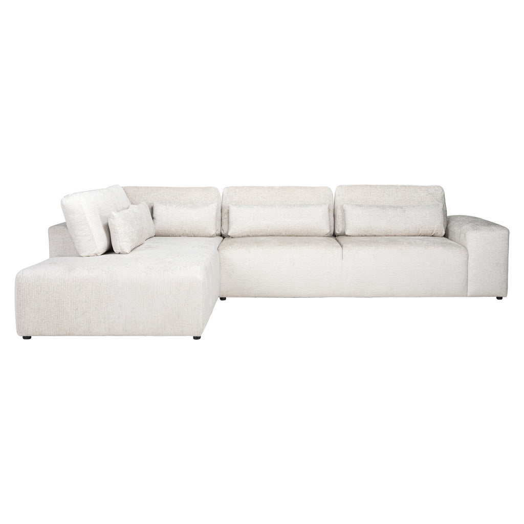 Canapé Lund cream fusion 3-seater + ottoman left