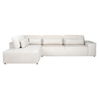 Canapé Lund cream fusion 3-seater + ottoman left