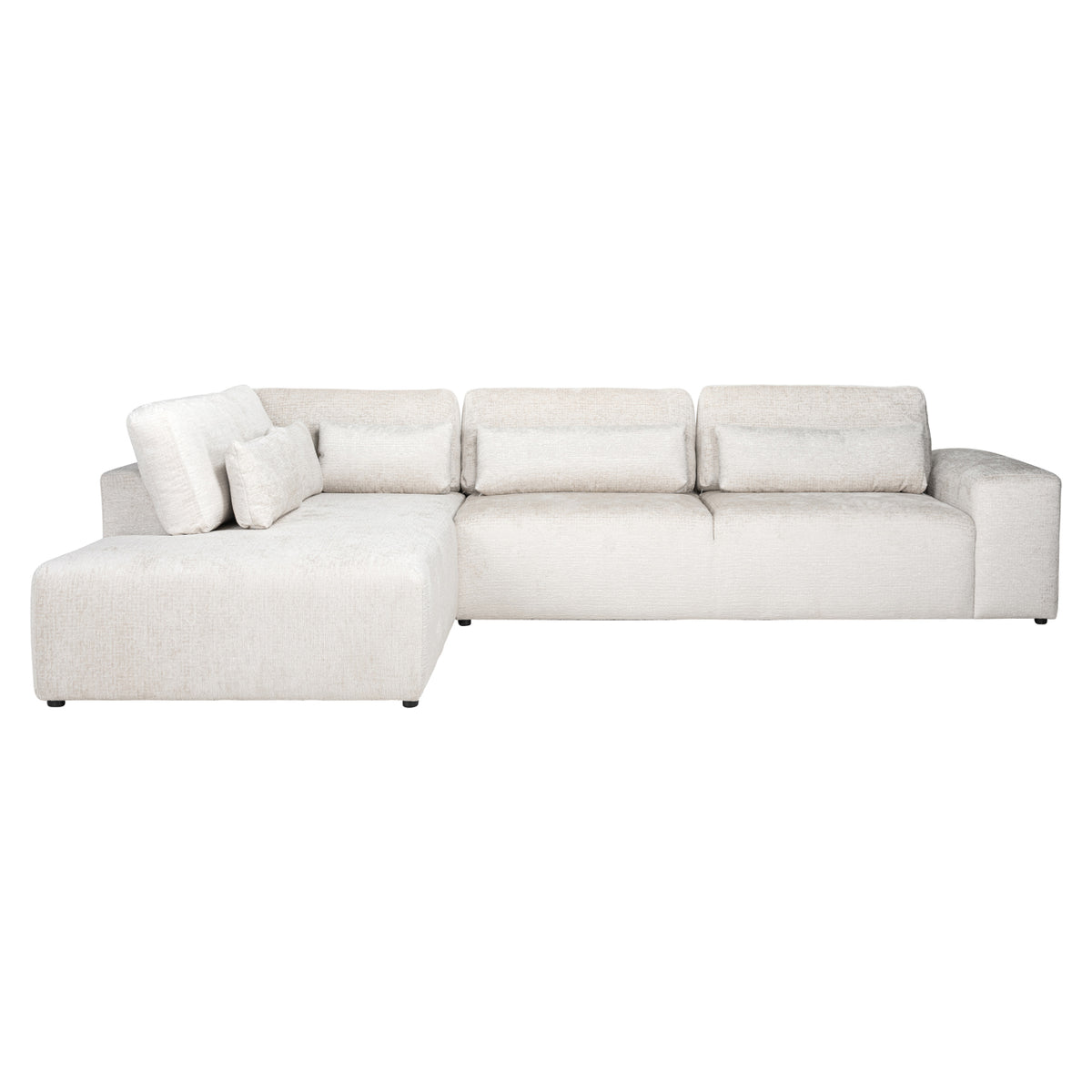 Canapé Lund cream fusion 3-seater + ottoman left