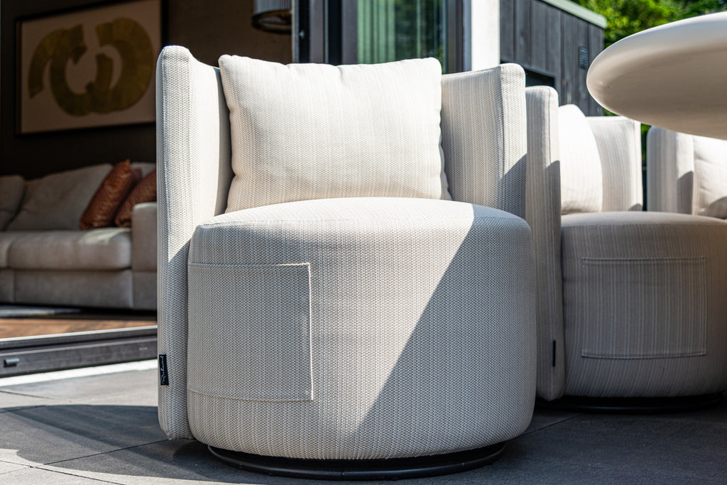 Chaise de salle à manger extérieure Marlin beige swivel
