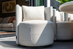 Chaise de salle à manger extérieure Marlin beige swivel