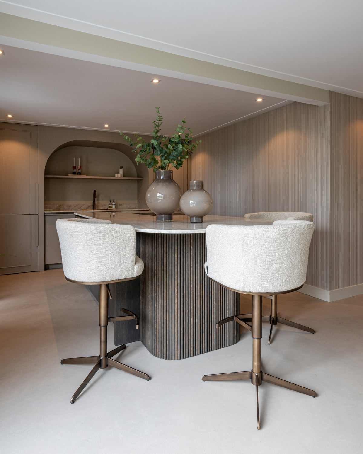 Tabouret de bar Cheyenne biscotti swivel