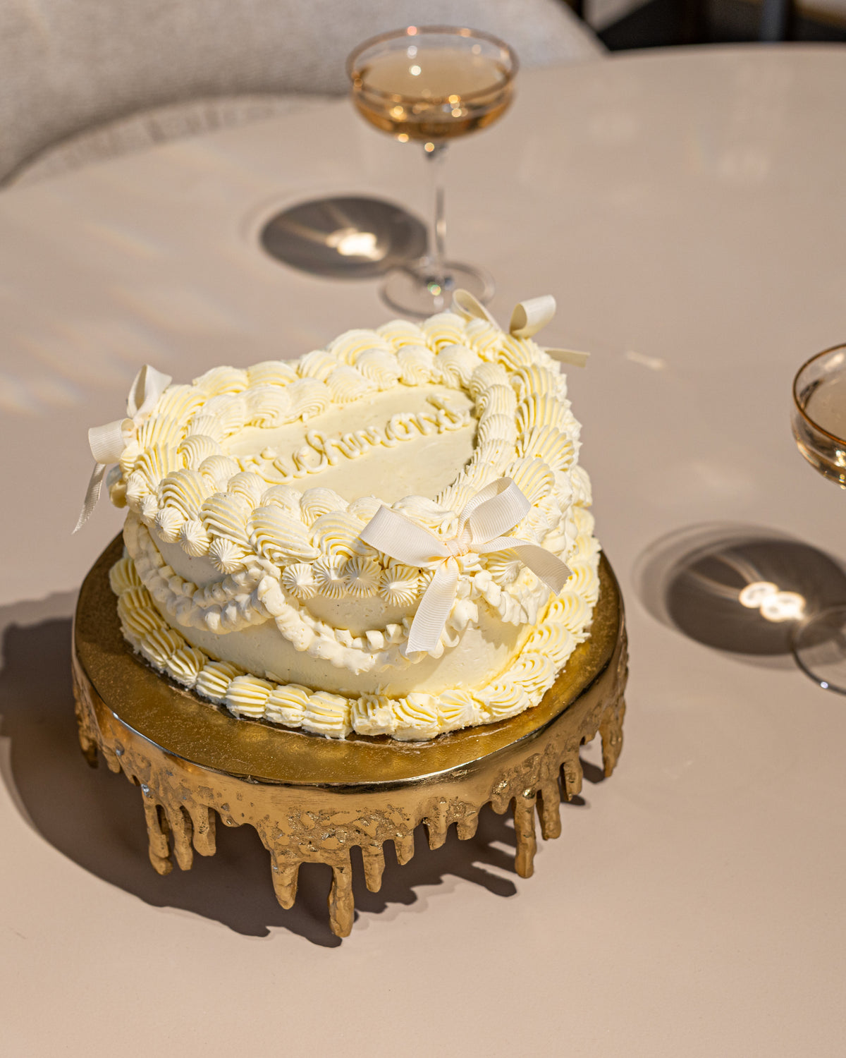 Plateau à gâteau Carmona gold