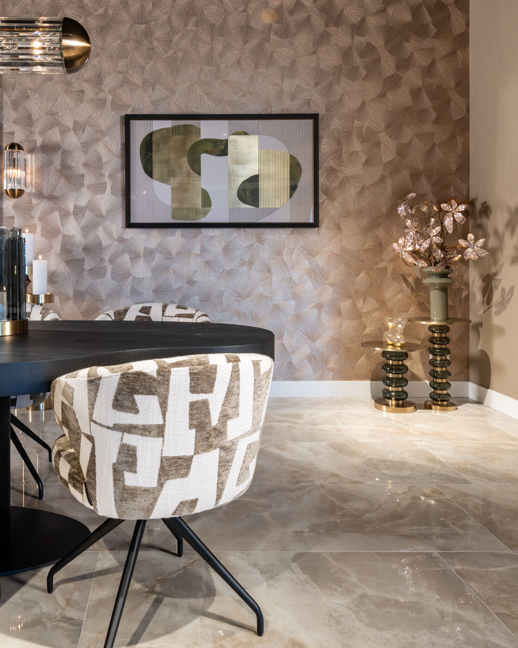 Chaise de salle à manger Milly biscotti swivel