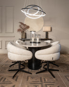 Chaise de salle à manger Kayla cream unicorn swivel