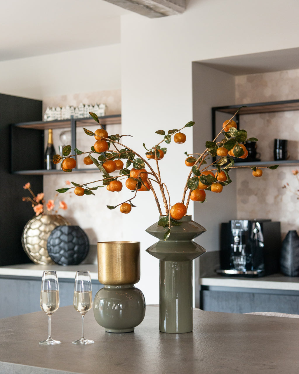 Vase Flora olive