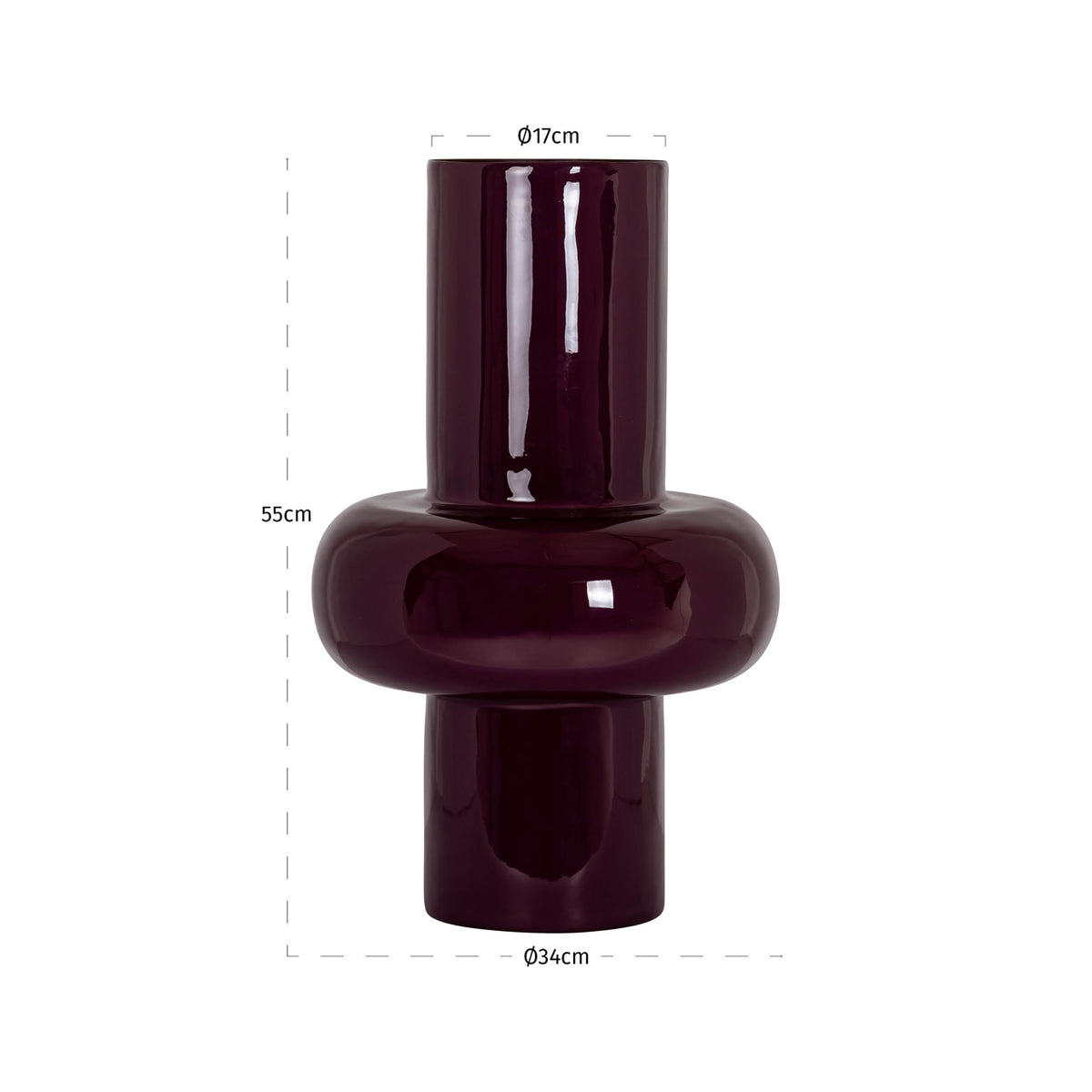 Vase Ashlyn burgundy large