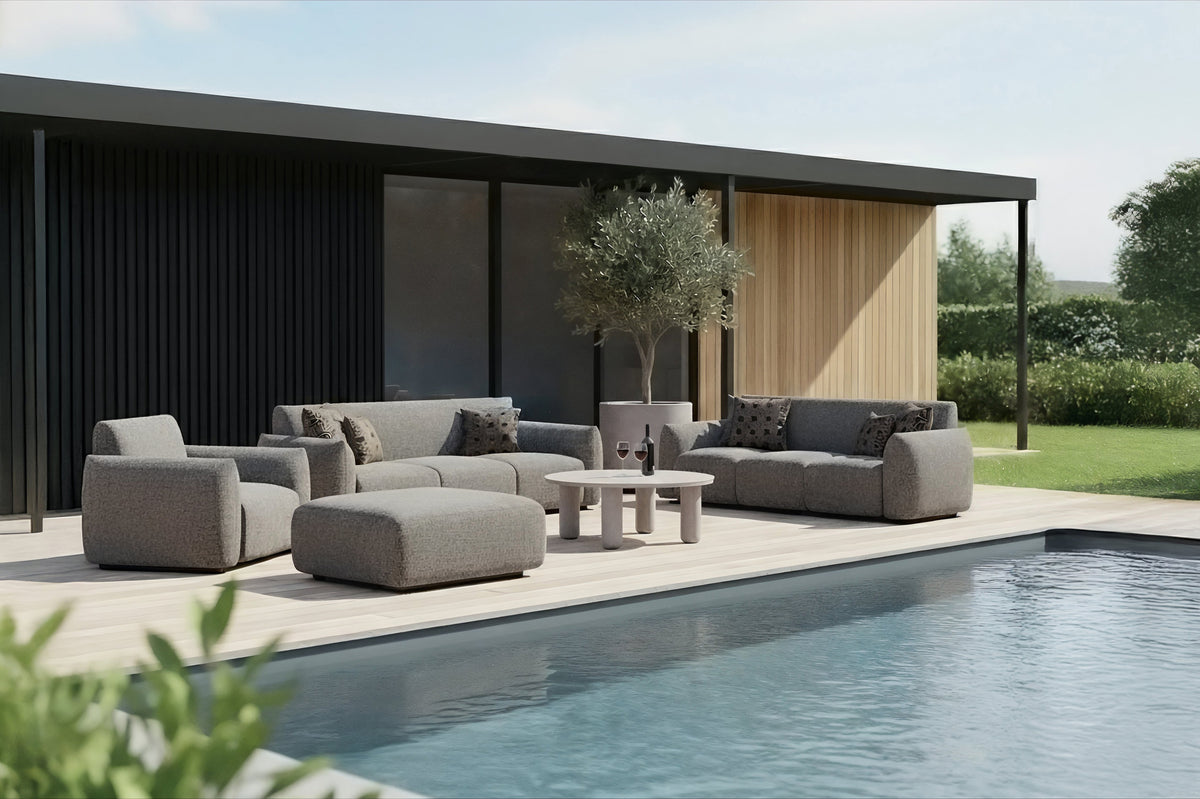 Chaise lounge extérieure Dawson greige alpine